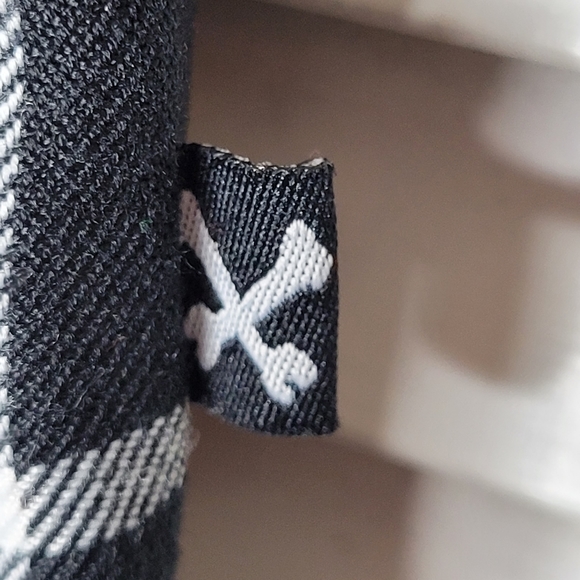 Royal Bones Tripp NYC Black/White Plaid Lace Up Corset Top XS EUC HOT TOPIC GOTH - Picture 9 of 14